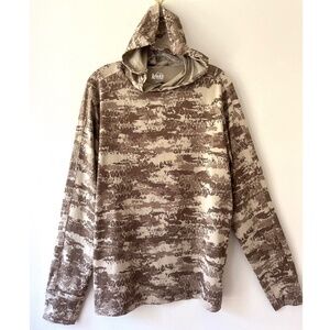 REI Sz L Sahara Shade Hoodie Mens UPF 50 Sun Hiking Fishing Shirt Stretch